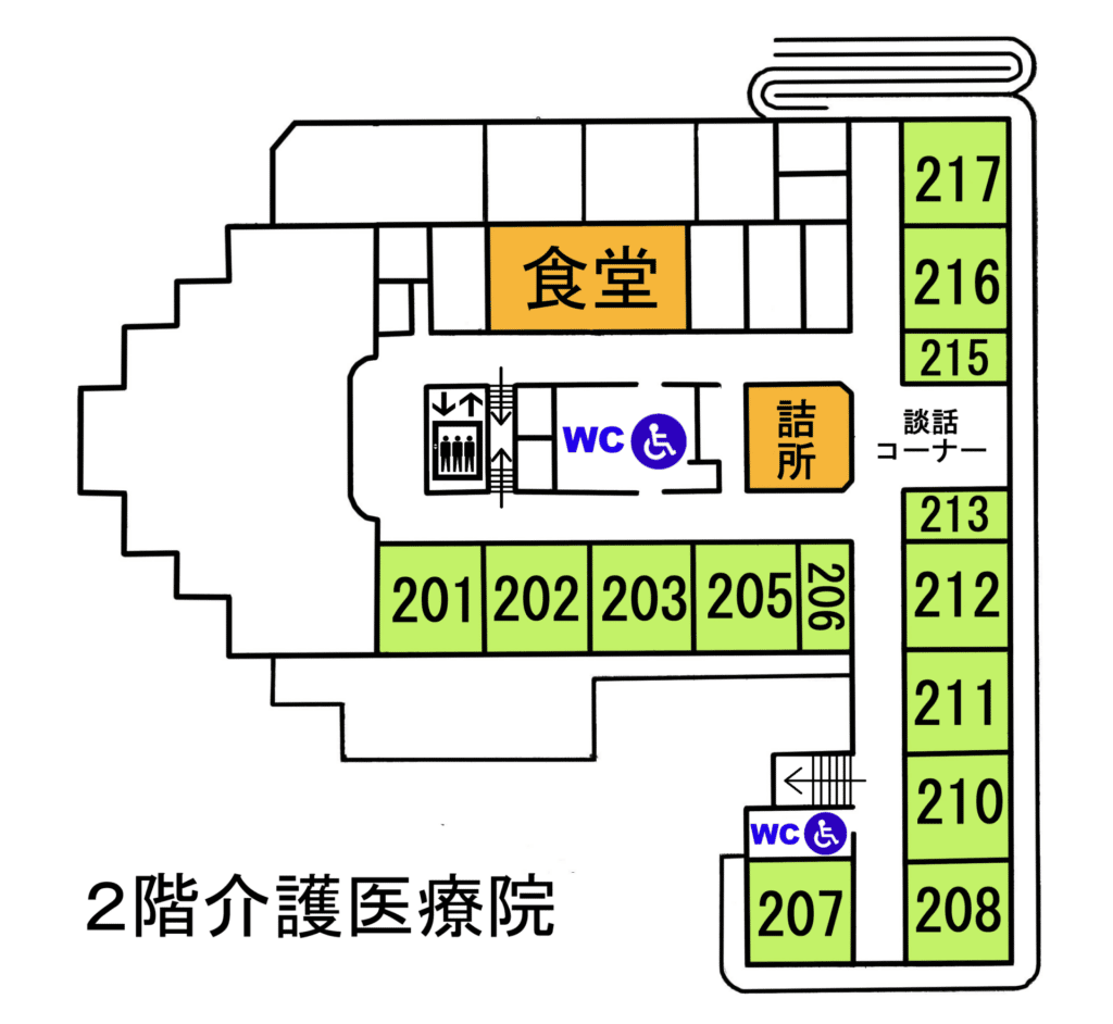 ２階介護医療院フロア図